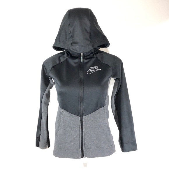 Nike Tops - Nike Large Black Full Zip Hoodie With Thumb Holes